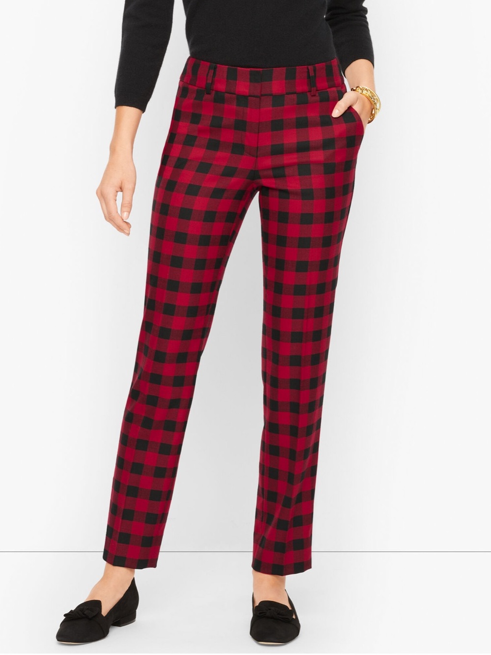 Talbots Hampshire Buffalo Plaid Straight Leg Ankle Pants